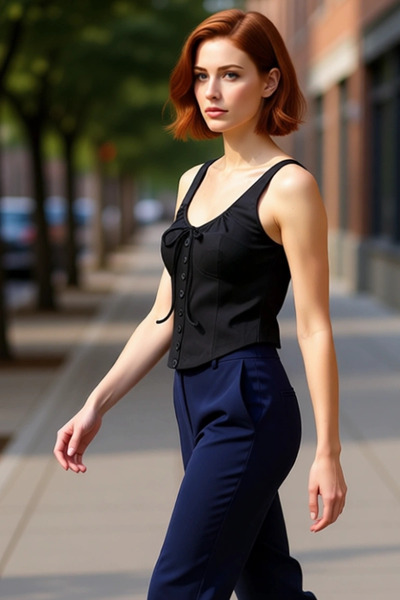 PayBuy Stylish Linen Blend Crew Neck Suspender Blouse for Summer Casual Combos