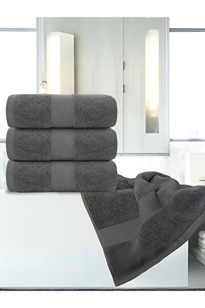 1Chase Pack of 4 - Luxury Cotton Large Bath Towel, Grey 70x140cm