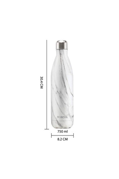 Borosil Vacuum Bolt Marble Bottle-750ml