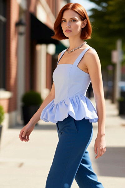 PayBuy Bluză de vară cu fustă cu balon, croială confortabilă, bumbac, poliester, stil modern, confortabil croială