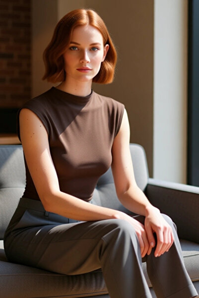 PayBuy Bluză asimetrică fără mâneci, elastan viscoz, vară, ajustată guler ridicat Aspect elegant pentru purtarea zilnică