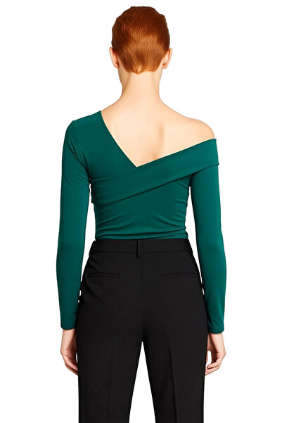 PayBuy Women's Asymmetrical Collar Long Sleeve Bodycon Crop Knitted Quality Stylish Comfortable Modern Elegant