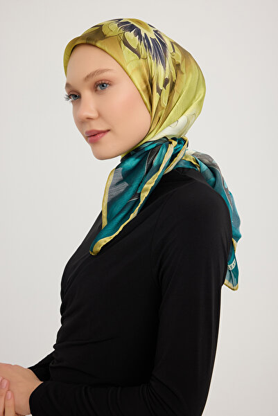 ipekistanbul Eșarfă Janjan cu model Aurora - Floare de soare - Galben