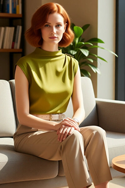 PayBuy Bluză guler ridicat Scuba Crepe din material subțire Stil casual Selectat cu atenție Confort de lungă durată croială