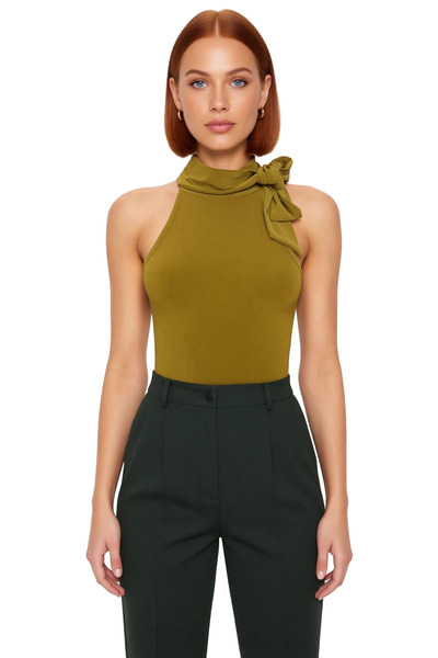 PayBuy Women's Tie-Up Stand Collar Sleeveless Knitted Blouse High Quality Long Lasting Trend Design