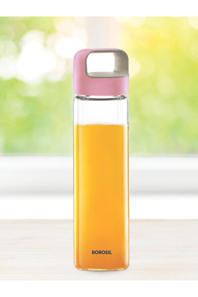 Borosil Neo Glass Bottle 500ml Pink