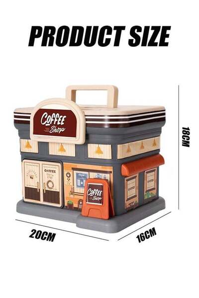 Generic Kids DIY Piggy Bank - Large Capacity Street View Design, Home Decoration with Key