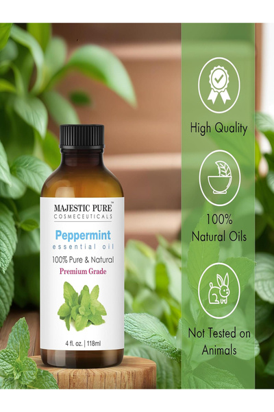 Majestic Pure Peppermint Essential Oil with Glass Dropper, 118ml
