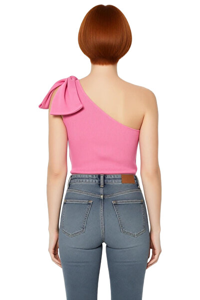 PayBuy Asymmetrical Neckline Bow Detail One Sleeve Knitwear Blouse Women Quality Stylish Comfortable Modern Elegant