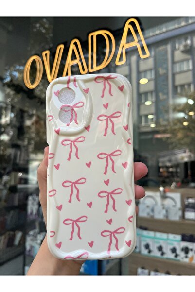 OVADA OPPO RENO A38 Uyumlu Kamera Korumalı Dalga Kenarlı Kurdele Baskılı Sili...