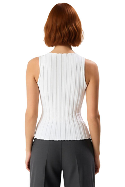 PayBuy Women's Boat Neck Corded Fabric Knitwear Sleeveless Quality Stylish Comfortable Modern Elegant Casual