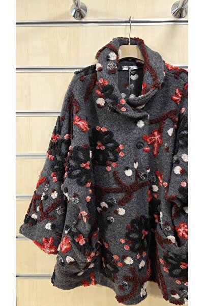 Park Moda Felt Coat with Floral Embossing