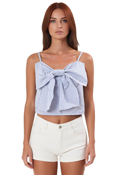 PayBuy Bluză elegantă cu dungi basic cu detaliu de fundătură de vară, design elegant, de lungă durată