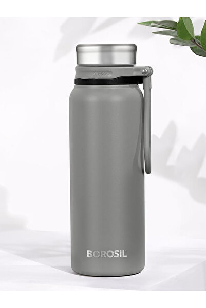 Borosil Vacuum Aquafit Bottle Gray 830ml