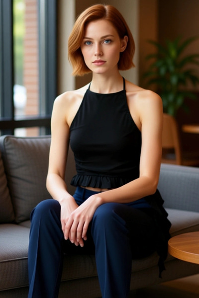 PayBuy Halter Neckline Fitted Knitted Blouse Crop Boy Summer Stylish Design Perfect Fit Distinguished Material