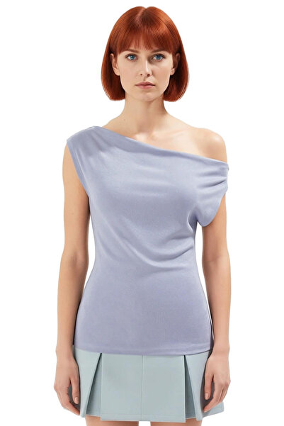 PayBuy Bluză de damă cu guler asimetric cu mânecă scurtă din viscoză Stil casual zilnic Utilizare de materiale de calitate