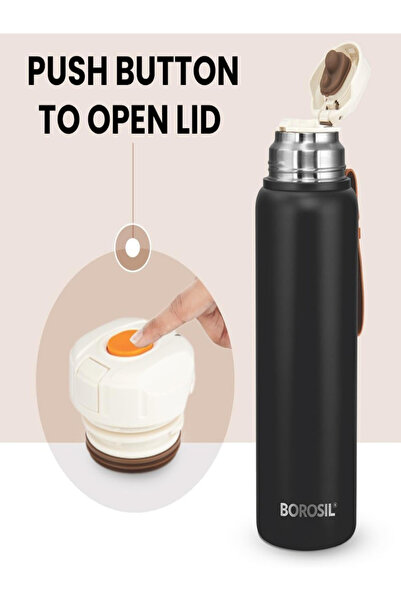 Borosil Vacuum Cruise Bottle Black 900ml