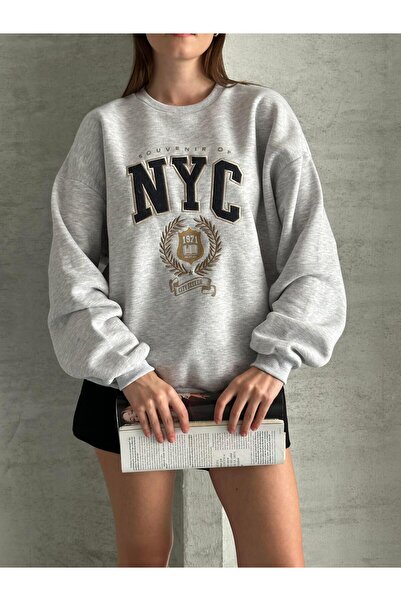 FERZOLAİO 1971 Nyc Embroidered Melange Sweatshirt