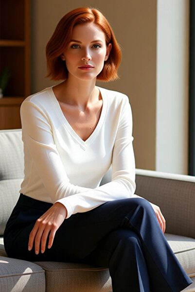 PayBuy Women's V-Neck Long Sleeve Stretchy Knitted Top Ideal for Daily Wear Quality Stylish Comfortable Modern