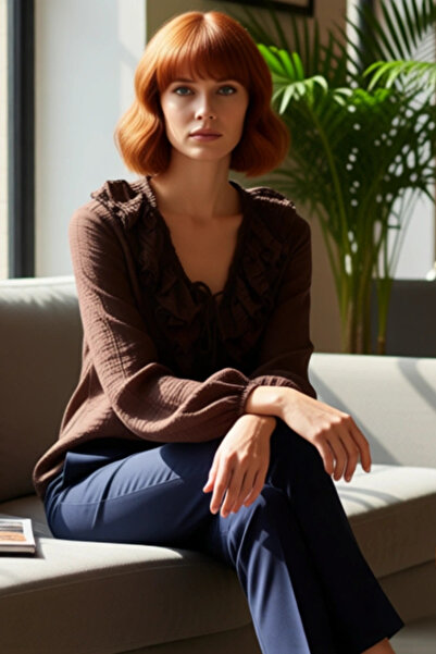 PayBuy Γυναικεία μπλούζα με λαιμόκοψη σε σχήμα V με μακρυμάνικο αερομπιν μπλουζάκι Ποιοτικό κομψό άνετο μοντέρνο κομψό καθημερινό