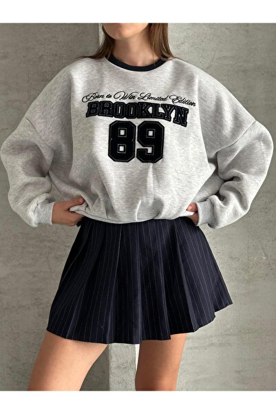 FERZOLAİO 89 Brooklyn Embroidered Melange Sweatshirt