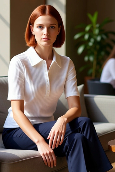 PayBuy Women's Fitted Polo Neck Buttoned Stretchy Knitted Blouse Quality Stylish Comfortable Modern Elegant Casual