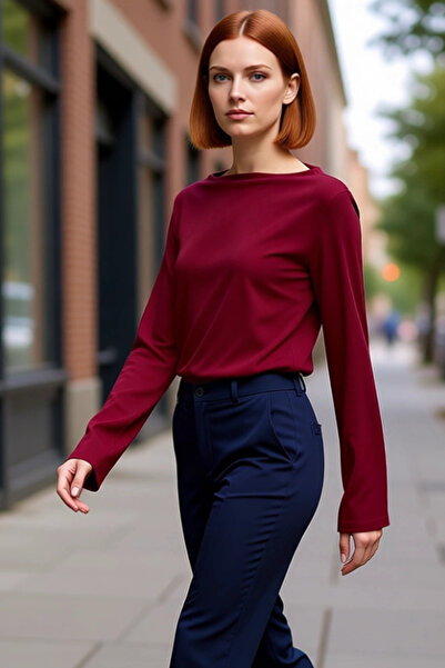 PayBuy Bluză pentru femei, gri, cu croială obișnuită, cu mânecă spaniolă, ela...