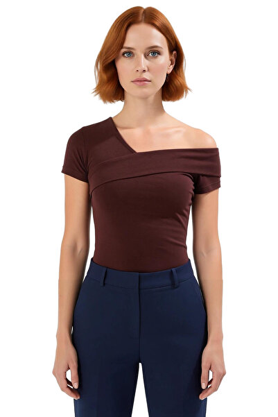 PayBuy Women's Short Sleeve Asymmetric Collar Knitted Blouse Comfortable Fit Summer Daily Perfect Fit Carefully Selected