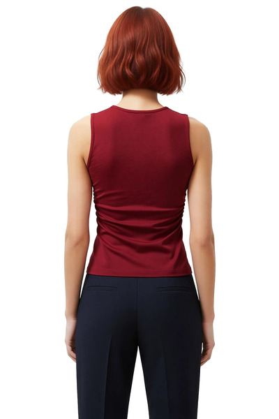 PayBuy Women's Fitted Gathered Knitted Blouse Square Neck Casual Perfect Fit Custom Design