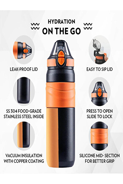 Borosil Vacuum Adventure Sipper Bottle 560ml