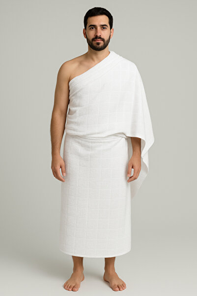 tawlu Daytime Cotton Ihram Checkered Patterned |   100 X 210 cm |   1200 Grams |   Used in Ihram Hajj Pilgrimage