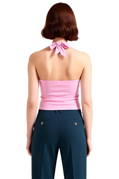 PayBuy Halter Neckline Fitted Viscous Knitted Blouse Summer Party Combination Comfortable and Stylish Long Lasting High Quality