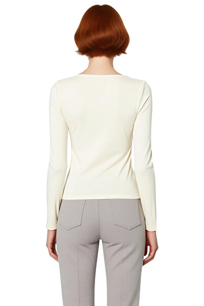 PayBuy Women's Gray Square Neck Fitted Long Sleeve Cotton Blouse with Cool & Comfort Features for Daily Use