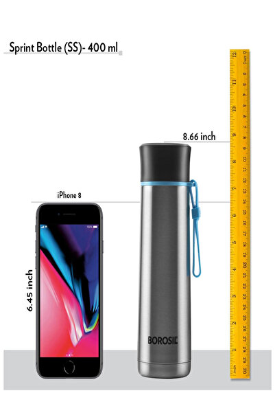 Borosil Vacuum Sprint Bottle Steel 400ml