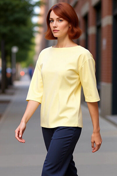 PayBuy Women's Peplum Cut Boat Neck Batwing Sleeve Blouse Ideal for Daily Wear Quality Stylish Comfortable