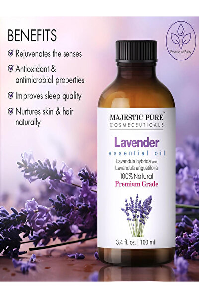 Majestic Pure Lavender Essential Oil 118ml with Glass Dropper