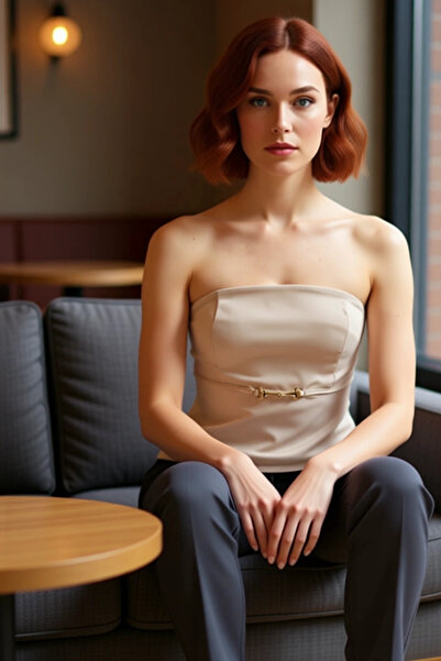 PayBuy Strapless Fitted Blouse Thin Belt Detail Woven Summer Special Design for Daily Use