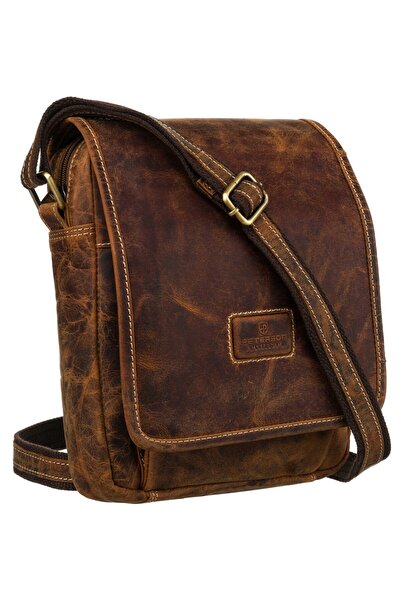 Other Geantă din piele PTN 015-TMH-6570 Maro deschis