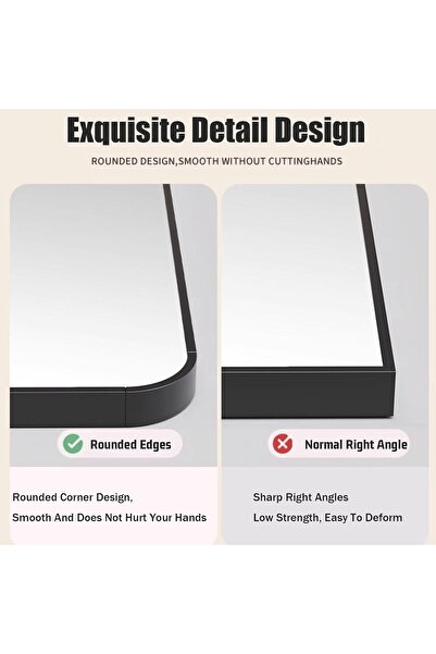 Bluejw Full Lenth Mirror with Stand Aluminum Alloy Frame Floor Mirror Hanging or Leaning 155*45*5cm(White)