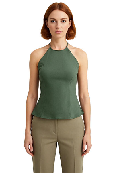 PayBuy Women's Halter Neck Gabardine Woven Blouse Stylish and Comfortable Casual Style Quality Stylish Comfortable Modern