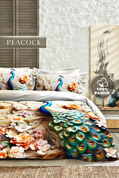 MonoHome %100 PAMUK Ranforce Çeyizlik Luxury 5D Dijital Çift Kişilik Nevresim...