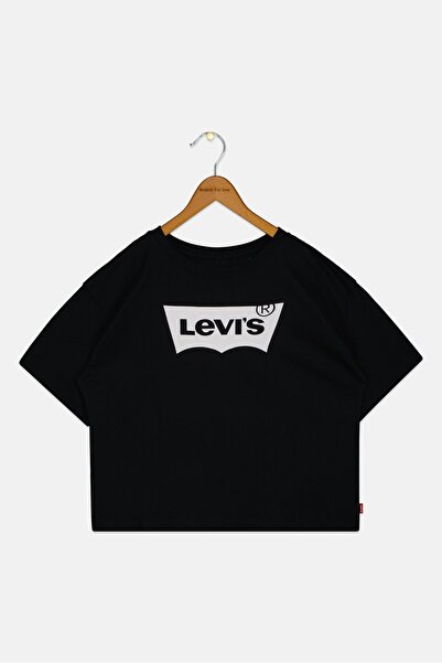 Levi's Kids Girl Short Sleeve Brand Logo Topt, Black
