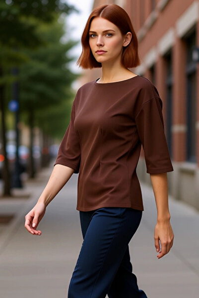 PayBuy Γυναικεία μπλούζα με λαιμόκοψη Peplum με μανίκια νυχτερίδας ιδανική για καθημερινή χρήση Ποιοτική κομψή άνετη