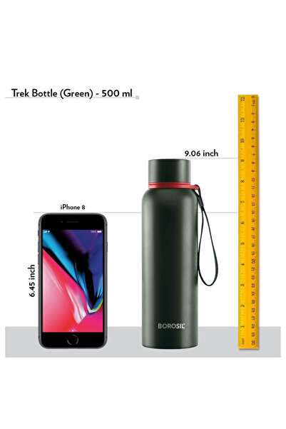 Borosil Vacuum Trek Bottle Green 500ml