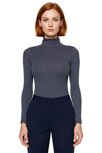 PayBuy Women's Fitted Turtleneck Long Sleeve Basic Silhouette Stretchy Knitted Blouse Casual with Cool & Comfort Style