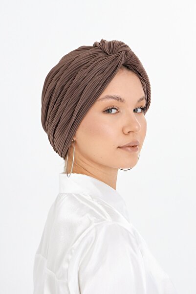 HÜRREM BONE Mink Cross Drawstring Hijab Bonnet Pleated 2512_10