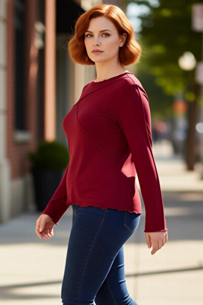 PayBuy Дамска блуза с велосипедна деколте, ребристи детайли, испански ръкави,...