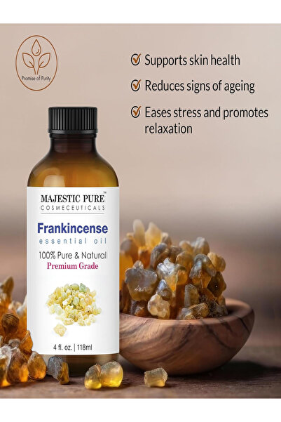 Majestic Pure Frankincense Essential Oil with Glass Dropper, 118ml