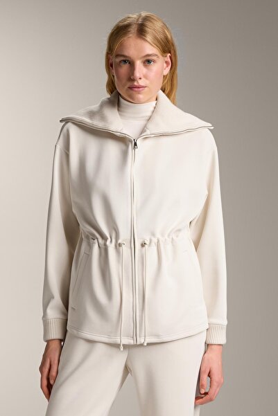 Oysho Long brushed modal jacket with adjustable waist and tricot collar