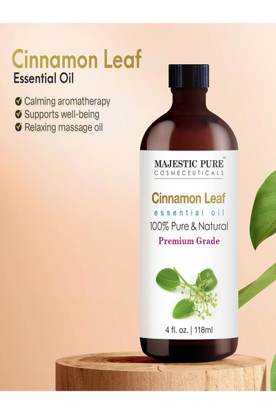 Majestic Pure Cinnamon Essential Oil with Glass Dropper, 118ml